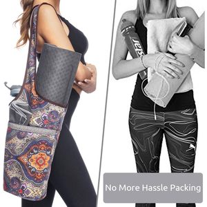 FOXA Canvas Yoga Mat <b>Bag</b> One Size Bohemian Style With Large Pockets For Yoga Pilates <b>Accessories</b> - Product Image 4