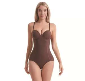Hot Selling Plus Size Low Back <b>Bodysuit</b> Shapewear for Women with Medium Control Seamless Tummy Control Spandex/Nylon Material - Product Image 5