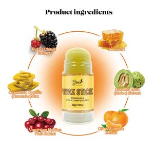 Etiqueta privada No graso Acabado del cabello Slick Sin descamación Sin residuos Fijación fuerte Tamaño de viaje Fruta Perfumada Banana Hair Wax Stick - Product Image 3