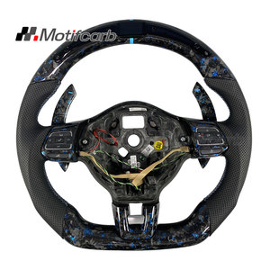Volante LED de fibra de carbono forjado azul personalizado para Volkswagen Golf MK6 GTI R Jetta GLI Hatchback Scirocco R 2010-2014 - Product Image 1