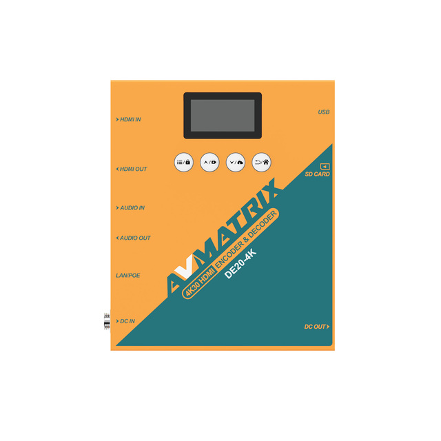 DE20-4K 4K30 for Encoder and Decoder with LAN/USB and SD/USB/NAS Storage