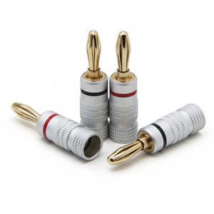 Konektor Banana Plug 4mm Berlapis Emas 24k Kabel <span class=keywords><strong>Audio</strong></span> HIFI Jack Banana Male Plug BC Tembaga Berpelindung Cangkang Aluminium Steker Speaker - Product Image 3