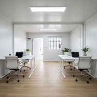 Maison conteneur démontable préfabriquée modulaire, fournisseur d'or depuis 14 ans, certifiée SGS, avec finition bois et structure en acier, pour bureau ou cabine, vente en gros directe usine