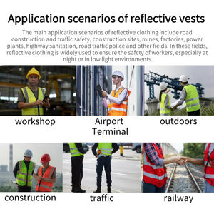 Chaleco DE SEGURIDAD reflectante de alta visibilidad para trabajo de construcción de seguridad industrial con logotipo personalizado multicolor barato con bolsillos - Product Image 4