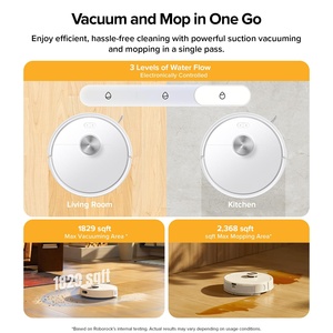 Robot aspirateur intelligent pour nettoyage humide et sec, appareil électroménager connecté à batterie, avec fonction eau - Product Image 3