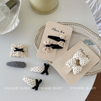 Bowknot Dot Plaid mignon doux pinces à cheveux pour bébé filles élégant gracieux Kwaii Snap Clips pour enfants cheveux accessoires enfants