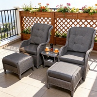 Fauteuil inclinable de balcon pour personnes âgées, canapé en rotin, mobilier de style campagnard américain, imperméable, résistant au soleil, mobile, pour terrasse et véranda