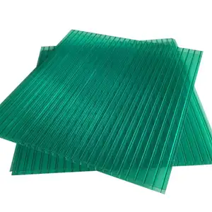 防火绿色房屋12毫米多层聚碳酸酯空心板塑料板遮阳板板价格在克拉拉