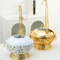 Luxuriöser Kommerzieller Hotel-Restaurant-Speisenwärmer 4/6/8L Gold Buffet-Ausstattung Chafing-Dish-Set Hängende Rechaud-Schale mit Deckel