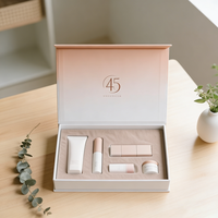 Boîte cadeau magnétique en carton rigide de luxe, matériaux recyclés, logo personnalisé, doublure en éponge EVA, emballage gaufré pour crème pour les yeux