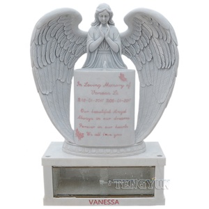 Estatua de Ángel de Mármol para Cementerio, Monumentos, Lápida, Piedra, Ángel Guardián <span class=keywords><strong>Triste</strong></span> para Tumba - Product Image 1