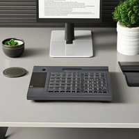 Venta caliente 63 teclas programable USB lector de tarjetas de banda magnética POS teclado al por menor caja registradora magnética para sistemas POS