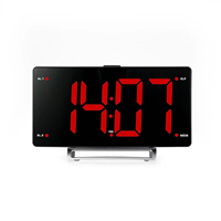 LED Digitaler Wecker Modernes Design Schlummerfunktion Multifunktionales Radio USB-Ladeanschluss Kunststoffmaterial für Schreibtischnutzung