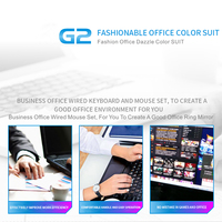 Ensemble clavier et souris filaires LED 104 touches, 1000 DPI, USB, ergonomique, multimédia, en stock