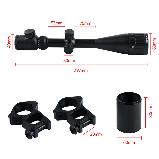 SYQT 6-24X50AOEG Green Red Illuminated Hunting Scope Long Optics Range Shooting Reticle Sight Scope
