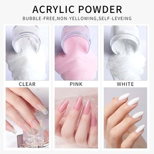 Set de Tres Colores, 28 Gramos, Polvo Acrílico para <span class=keywords><strong>Uñas</strong></span> XiaFei Crystal <span class=keywords><strong>Nude</strong></span>, 3 en 1, Secado Rápido, No Tóxico, Larga Duración - Product Image 4