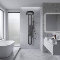Système de douche mural intelligent de luxe avec affichage LED, cascade, robinet en laiton massif, vanne en céramique, massage SPA, style premium