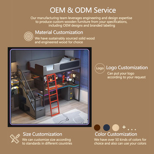 Letto <span class=keywords><strong>a</strong></span> castello integrato con scrivania per bambini, nuovo design per camera da letto, unità compatta per sala eSport e studio domestico - Product Image 4