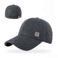 Casquette de baseball structurée en laine d'hiver, simple et élégante, à large bord, protection solaire, visière bec de canard, en stock