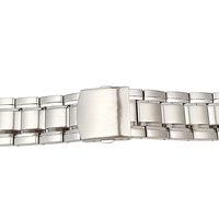 Bracelet de remplacement universel en acier inoxydable brossé effet miroir à 5 maillons, hypoallergénique, léger et résistant à l'usure pour montres de business