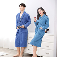 Peignoir de bain en pur coton, épais, pour l'automne et l'hiver, pour hommes et femmes, absorbant, vêtements de nuit, vente en gros, peignoir d'hôtel pour couple