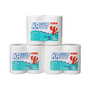 Krclean Premium 250 Feuilles Serviettes en Papier 2 Plis en Rouleau Sans Peluches 20x10cm Mélange de Pâte de Bois Très Absorbantes pour Dîner et Fêtes - Product Image 1