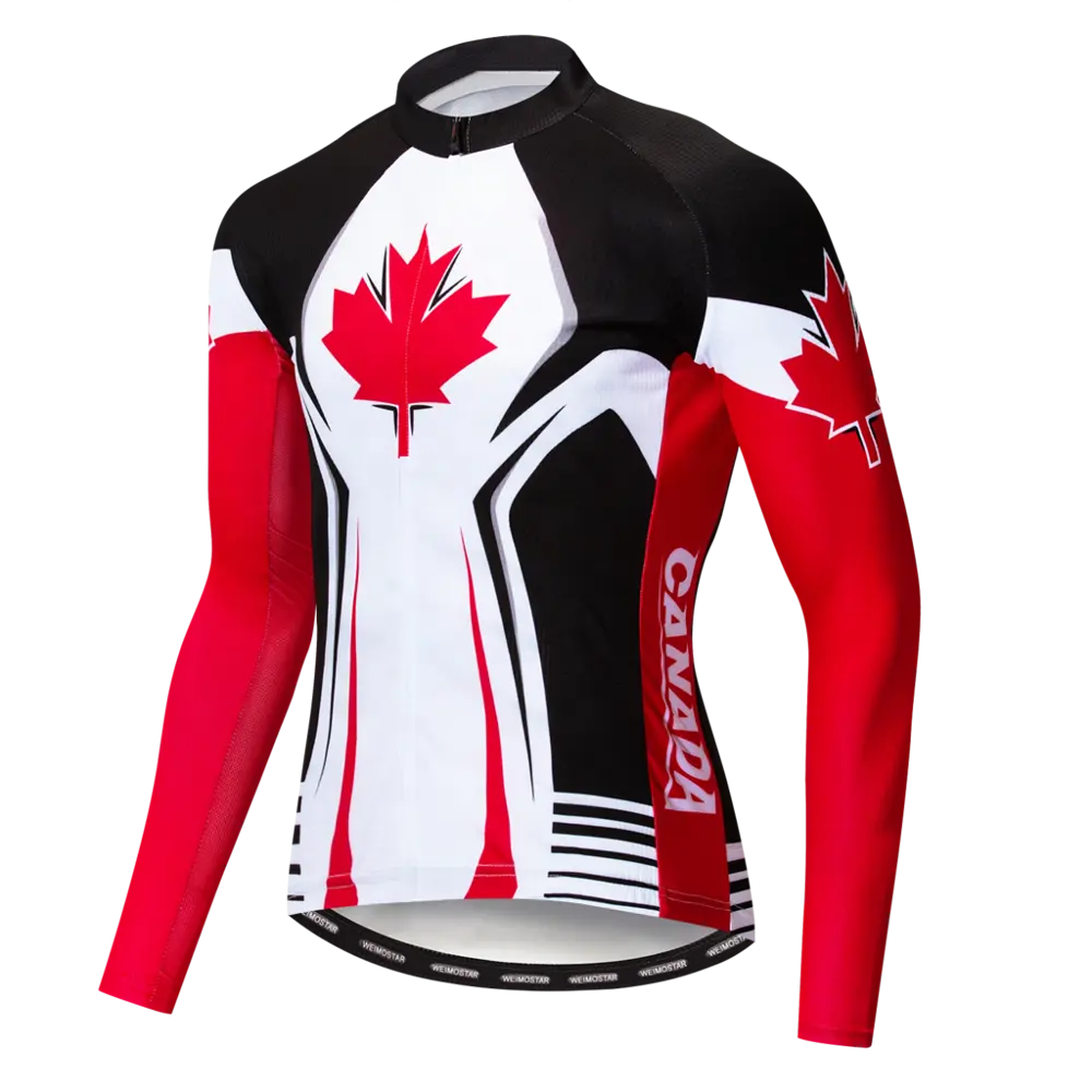 Hirbgod Team Canada Wielertrui Herfst Heren Berg Fiets Kleding Cool Maple Leaf Ontwerp Biker T-shirts