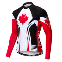 Maillot de cyclisme HIRBGOD Team Canada pour homme, vêtements de vélo de montagne d'automne, design cool avec feuille d'érable, t-shirts de cycliste