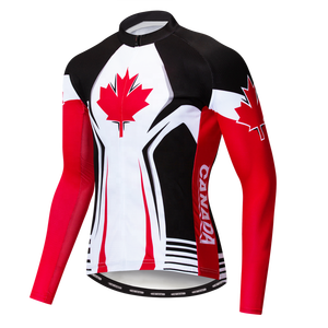 Hirbgod Team Canada Wielertrui Herfst Heren Berg Fiets Kleding <span class=keywords><strong>Cool</strong></span> Maple Leaf Ontwerp Biker T-shirts - Product Image 1