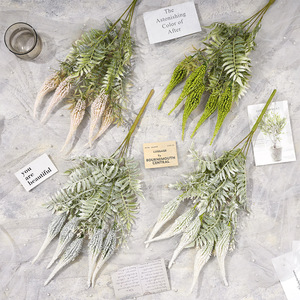Ramo de Hierba de Arroz Artificial de Cinco Ramas, 30cm-100cm, Decoración de Boda de Plástico - Product Image 1