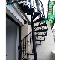 Main courante d'escalier intérieur en fer forgé personnalisé et escalier en colimaçon en acier inoxydable