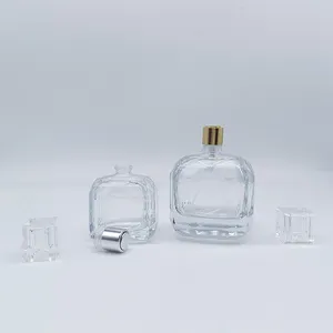 透明専用ガラス瓶50 100 ml詰め替え可能丸型香水空エジプト用ロゴラベル付き
