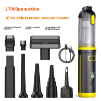 Aspirator Elektrik 17000pa untuk Penyedot Debu Mobil 120W Tinggi 2-in-1 Portabel Genggam Multifungsi Baterai 3x2000mAh 30-45 menit