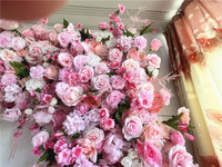 SPR demoiselles d'honneur bouquet artificiel Floral toile de fond Rose fleur panneau mural pour mariage intérieur extérieur décoration simulation pelouse