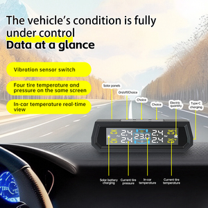 Solar Universal Camper <strong>TPMS</strong> <strong>4</strong>-<strong>Sensors</strong> Tire Pressure Monitoring System with Gauge Caps Wholesale - Product Image 2