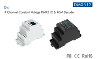 Décodeur DMX LED CV D4 12V-48VDC 4 canaux 5A*4CH Contrôleur RDM DMX512 Bande lumineuse LED monochrome/RGBW Ruban LED ROHS 8A 480W Max