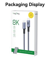 Câble de charge USB4 USB C vers USB-C 240W Pd 3.0 Boîtier vidéo en métal Câble de données USB Type-C Pd 40Gbs 8K60Hz 0.5M 1M 2M pour iphone ipad