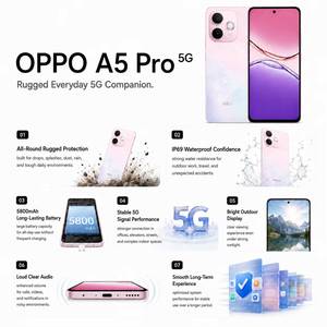 OPPO A5 Pro 5G รุ่น Global ของแท้ มือถือ Dimensity 6300 โทรศัพท์ที่ทนทานมาตรฐาน IP69 แบตเตอรี่ 5800mAh รองรับ 45W NFC - Product Image 3