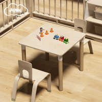 JOOYES Petite table de jeu carrée en bois massif moderne et écologique pour les études à domicile et l'éducation préscolaire de 0 à 6 ans