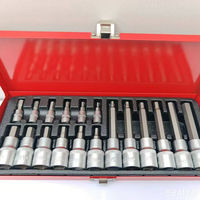 Jeu de douilles Elehand 19 pièces avec embouts de 1/4" et 1/2", douilles longues et étoiles en acier au carbone, coffret métallique, kit d'outils en gros