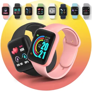 Y68 relógio inteligente esportivo impermeável, smartwatch macaron d20, relógios de pulso, para mulheres, homens e crianças