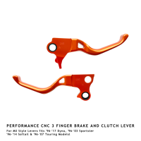 Levier de frein et d'embrayage CNC AL à 3 doigts pour moto Harley 96-17 Dyna 96-03 Sportster 96-14 Softail 96-07 Touring