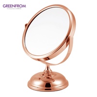 Miroir sur pied avec cadre en métal, miroir de table personnalisé, miroir de vanité décoratif double face, rotation à 360°