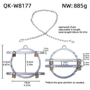 Juguetes Eróticos con Forma de Compresor QKKQ, con Dientes Metálicos, Abrazadera Ajustable para el Pecho, Juego Erótico para Parejas, Estimulador de Bondage de Senos - Product Image 6