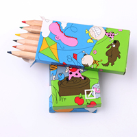 6 mini crayons de couleur en bois naturel non toxique, 87 mm, hexagonaux/ronds, petits crayons pour enfants, cadeau promotionnel, boîte de couleur, OEM