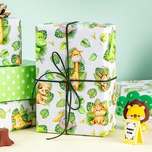 Baby Animal <b>Wrapping</b> <b>Paper</b> Jungle Theme 17 Inch X 16.5 Feet Eco-Friendly Gift Wrap Baby Shower Craft Use - Product Image 6