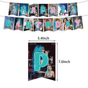 Decoraciones para Fiesta de Cumpleaños con Temática de <span class=keywords><strong>Karol</strong></span> <span class=keywords><strong>G</strong></span>, Set de Fiesta para Niños con Pancarta de Feliz Cumpleaños, Adornos para Cupcakes, Globos para Fans - Product Image 3