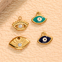 Pendentifs micro-incrustés en forme de goutte d'huile colorée, mini-turquoise, plaqués or 18 carats, pour la fabrication de colliers - Nouveauté transfrontalière