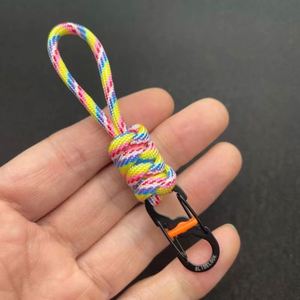 Porte-clés en paracorde tressé 550 avec anneau en D de 4 mm et mousqueton, logo personnalisé - Product Image 2