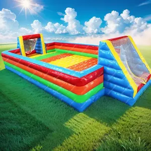 Kid or Adult Outdoor Water Fun Inflatable Soap Soccer Field Inflatable Football Field For Sale